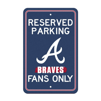 Atlanta Braves Reserved Parking Sign Dcor 18in. X 11.5in. Lightweight