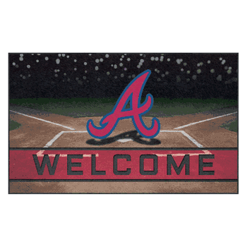 Atlanta Braves Rubber Door Mat - 18in. x 30in.