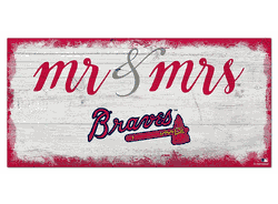 Atlanta Braves Script Mr & Mrs 6x12 Sign