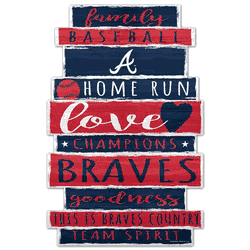 Atlanta Braves Sign 11x17 Wood Family Word Design