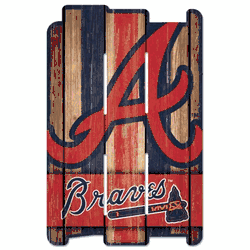 Atlanta Braves Sign 11x17 Wood Fence Style