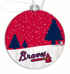 Atlanta Braves Snow Scene Ornament