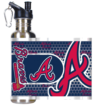 Atlanta Braves Stainless Steel Water Bottle with Hi-Def Metallic Graphics