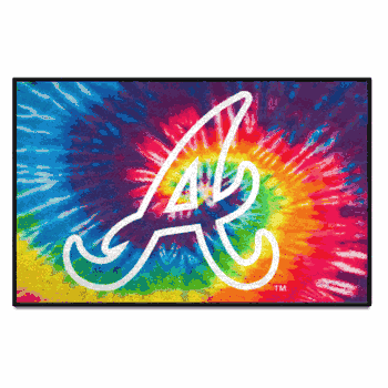 Atlanta Braves Tie Dye Starter Mat Accent Rug - 19in. x 30in.
