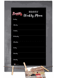 Atlanta Braves Weekly Chalkboard with frame & clothespins 11x19 Sign