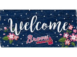 Atlanta Braves Welcome Floral 6x12 Sign