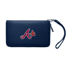 Atlanta Braves Zip Organizer Wallet Pebble Navy