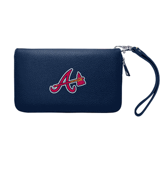 Atlanta Braves Zip Organizer Wallet Pebble Navy