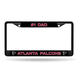 Atlanta Falcons #1 Dad Black Chrome Frame with Decal Inserts 12" x 6" Car/Truck Auto Accessory
