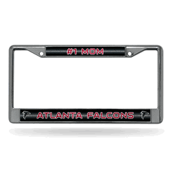 Atlanta Falcons #1 Mom 12" x 6" Silver Bling Chrome Car/Truck/SUV Auto Accessory