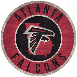 Atlanta Falcons 12 in. Circle w/ State Sign