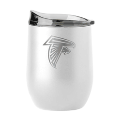 Atlanta Falcons 16oz White Etch Powder Coat Curved Bev