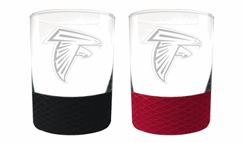 Atlanta Falcons 2pc Laser Etched Commissioner Rocks Glass Set