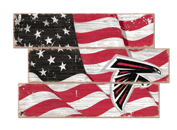 Atlanta Falcons American Flag 3 Plank