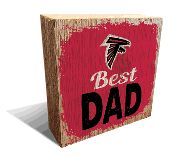 Atlanta Falcons Best Dad 6x6 Wood Block