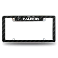Atlanta Falcons Black 12" x 6" Chrome All Over Automotive License Plate Frame