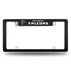 Atlanta Falcons Black 12" x 6" Chrome All Over Automotive License Plate Frame for Car/Truck/SUV