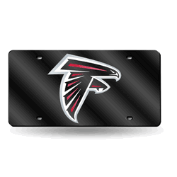 Atlanta Falcons Black 12" x 6" Laser Cut Tag For Car/Truck/SUV