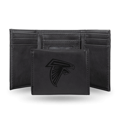 Atlanta Falcons Black Laser Engraved Faux Leather Trifold