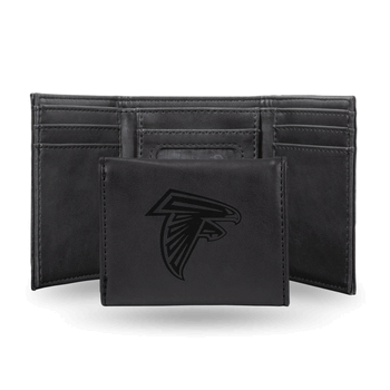 Atlanta Falcons Black Laser Engraved Faux Leather Trifold