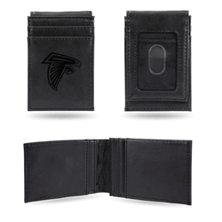 Atlanta Falcons Black Laser Engraved Front Pocket Wallet