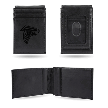 Atlanta Falcons Black Laser Engraved Front Pocket Wallet