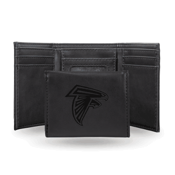 Atlanta Falcons Black Laser Engraved Tri-Fold Wallet