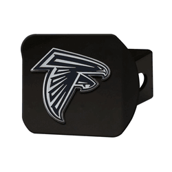 Atlanta Falcons Black Metal Hitch Cover with Metal Chrome 3D Emblem