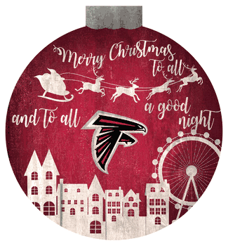 Atlanta Falcons Christmas Village 12in Wall Art