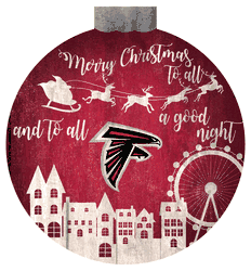 Atlanta Falcons Christmas Village 12in Wall Art