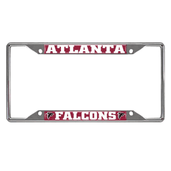 Atlanta Falcons Chrome Metal License Plate Frame, 6.25in x 12.25in