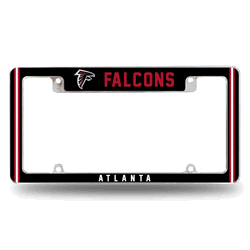 Atlanta Falcons Classic 12" x 6" Chrome All Over Automotive License Plate Frame