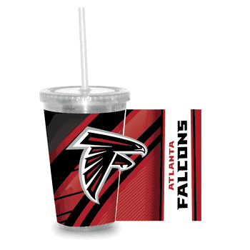 Atlanta Falcons Clear Tumbler W/Straw