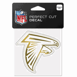 Atlanta Falcons Decal 4x4 Perfect Cut Metallic Gold