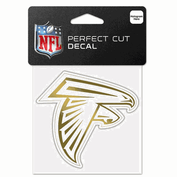 Atlanta Falcons Decal 4x4 Perfect Cut Metallic Gold