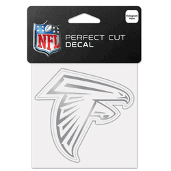 Atlanta Falcons Decal 4x4 Perfect Cut Metallic Silver