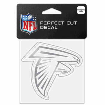 Atlanta Falcons Decal 4x4 Perfect Cut Metallic Silver