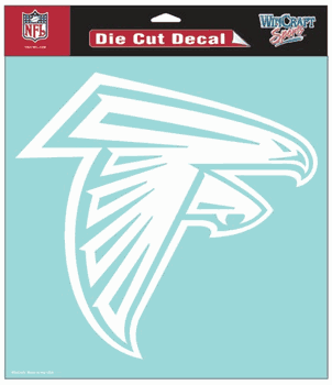 Atlanta Falcons Decal 8x8 Die Cut White