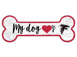 Atlanta Falcons Dog Bone 6x12 Sign