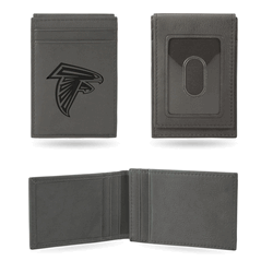 Atlanta Falcons Gray Laser Engraved Front Pocket Wallet