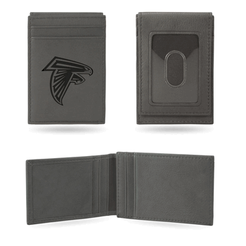Atlanta Falcons Gray Laser Engraved Front Pocket Wallet
