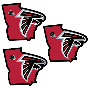 Atlanta Falcons Home State Decal, 3pk