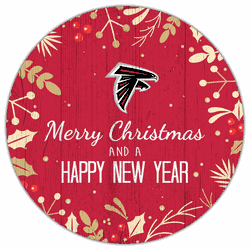 Atlanta Falcons Merry Christmas & New Year 12in Circle