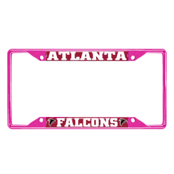Atlanta Falcons Pink Metal License Plate Frame - 6.25"x12.25"