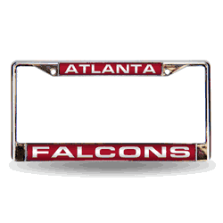 Atlanta Falcons Red 12" x 6" Laser Cut Chrome Frame