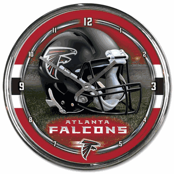 Atlanta Falcons Round Chrome Wall Clock