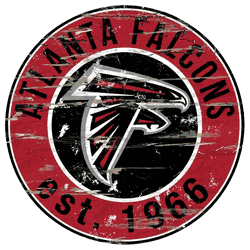 Atlanta Falcons Round Distressed Sign