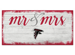 Atlanta Falcons Script Mr & Mrs 6x12 Sign