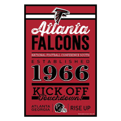 Atlanta Falcons Sign 11x17 Wood Established Design
