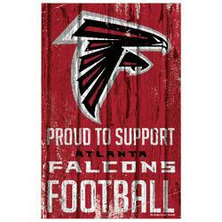 Atlanta Falcons Sign 11x17 Wood Proud to Support Design